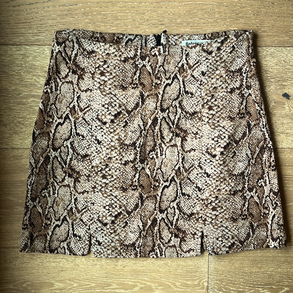 Reformation Jaimie Snake Print Mini Skirt - Picture 4 of 7